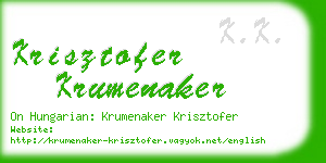 krisztofer krumenaker business card